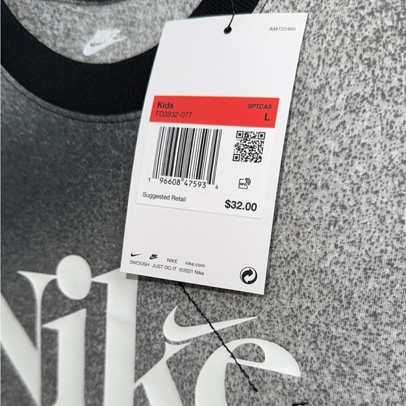 NIKE CULTURE OF BASKETBALL YOUTH SPORTSWEAR T-SHIRT SMOKE GREY Size L Unisex NWT - Picture 7 of 9